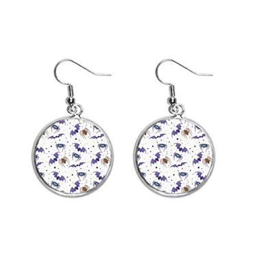 Imagem de Brinco de prata com ilustração de teia de aranha e insetos para mulheres