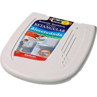 Imagem de Assento Sanitário Bege e Areia Almofadada Retangular