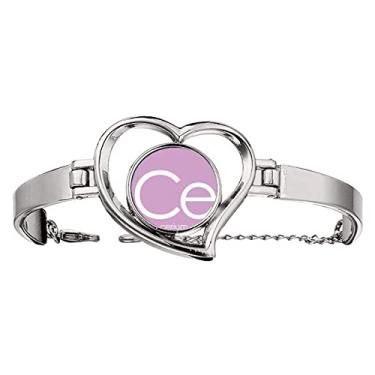 Imagem de N/A N/A Bracelete Chestry Elements Tabela de Lanthanide Cerium Ce Coração Joia Pulseira Pulseira de Arame, medium, metal