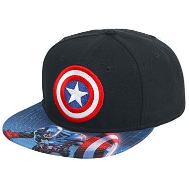 Imagem de Boné de aba sublimada do Capitão América da Marvel da BIOWORLD, preto