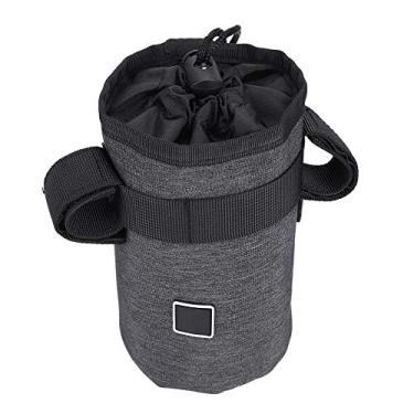 Imagem de Capa de transporte de garrafa de água manga bolsa alça para ciclismo escalada esportes isolado garrafa de água bolsa manga bolsa (cinza escuro)