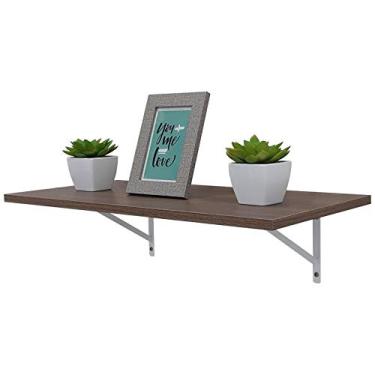 Imagem de Prateleira 100 x 20cm Nogal Com Mão Francesa