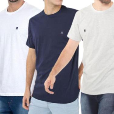 Imagem de Kit 3 Camisetas Básicas Masculino Polo Wear Gola Careca