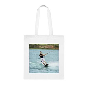 Imagem de Sacola de Wakeboarder para adolescentes, presente de wakeboarder adolescente, bolsa de ombro de wakeboarder adolescente, bolsas reutilizáveis de cesta de aniversário de Natal, ideia