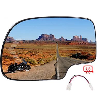 Imagem de Espelho exterior de vidro aquecido lado do motorista compatível com Cadillac Escalade, GMC Sierra, Silverado, Sierra Classic, Yukon, Suburban, Sinal de seta, Tahoe, Número de peça de reposição # 88944391