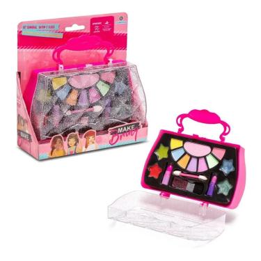 Imagem de Kit Maquiagem Infantil Sombra, Batom E Gloss  Mk06 Polibrinq