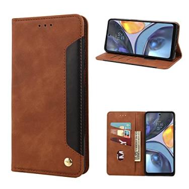 Imagem de For Motorola Moto G22 Skin Feel Splicing Leather Phone Case