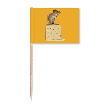 Imagem de Mouse Cheese Outline Ícone Overlooking Toothpick Flags Marker Topper Decoração de Festa