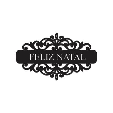 Imagem de Placa Feliz Natal Com Arabesco 30cmx17cm - Cria Arte Laser