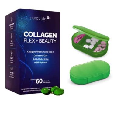 Imagem de Kit Puravida Collagen Flex Beauty Pura Vida Com 60 Caps + Porta Capsula