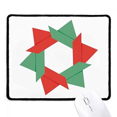 Imagem de Mouse pad abstrato com estampa de origami de flores de Natal com bordas costuradas Tapete de borracha para jogos