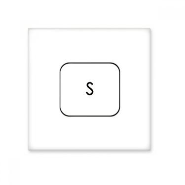 Imagem de Símbolo de teclado S Art Deco presente moderno azulejo de cerâmica brilhante decalque vitrificado pedra adornada
