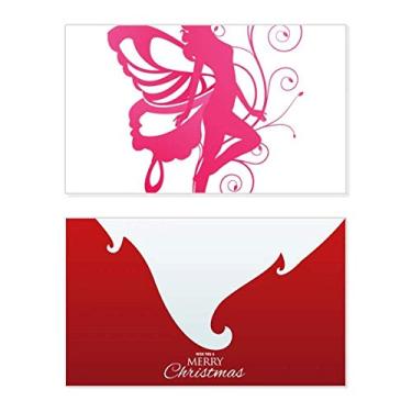 Imagem de Borboleta com asa rosa Pretty Angel Holiday Merry Christmas Parabéns Card Christmas Letter Message
