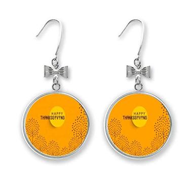Imagem de Dia de Ação de Graças Peru Padrão Aquarela Brincos Borboleta Piercing Gancho