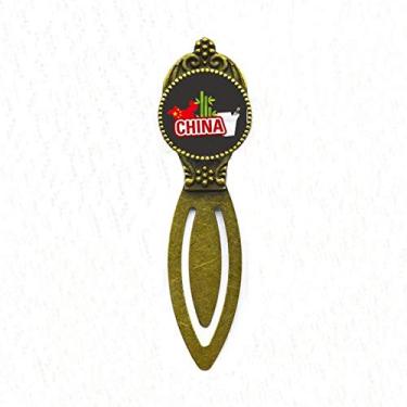 Imagem de China Map Marcador de página Retro, marcador de página para escritório vermelho bambu
