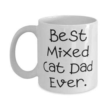 Imagem de Melhor gato misturado pai de todos os tempos. Caneca de gato misturado de 325 ml, presente de gato misturado épico, copo para amantes de gatos