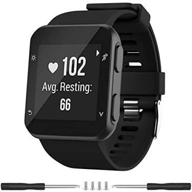 Imagem de Meifox Compatível com Garmin Forerunner 35 Band, Pulseiras de substituição de silicone Solf para relógio Garmin Forerunner 35, Preto