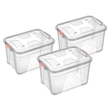 Imagem de KIT COM 3 CAIXA ORGANIZADORA 12L TRANSPARENTE