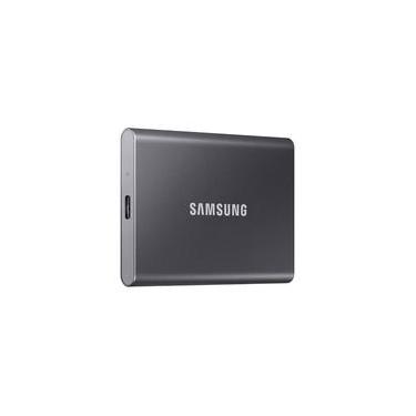 Imagem de SSD Externo 500 GB Samsung T7, USB 3.2, Leitura: 1050MB/s e Gravação: 1000MB/s, Titanium Gray - MU-PC500T/AM