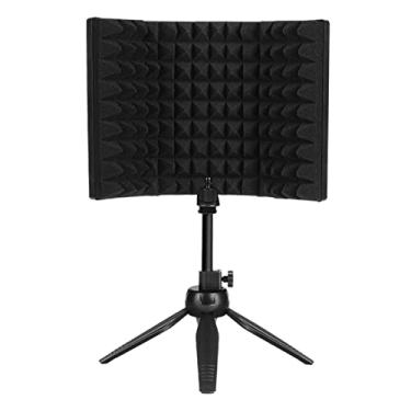 Imagem de Newmind Protetor de isolamento de microfone de gravação, equipamento de tratamento acústico de estúdio de espuma de alta densidade com absorção de som microfone Vocal - com suporte
