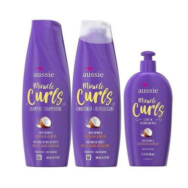 Imagem de Kit Aussie + Shampoo Miracle Feminino Curls + - Leave-In Condicionador