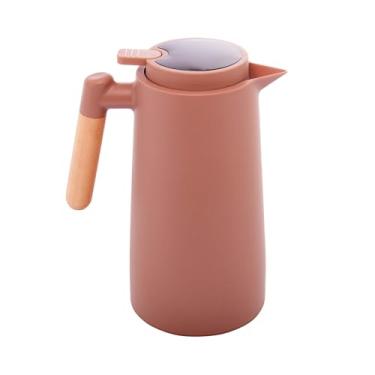 Imagem de Garrafa Térmica de Plástico com Cabo de Madeira e Termômetro Tap Nude 1L - Lyor