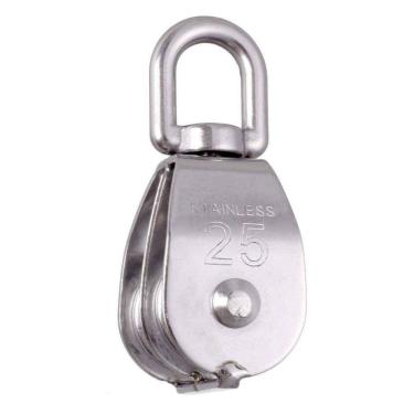 Imagem de Moitão Giratório Duplo Em Aço Inox 25Mm