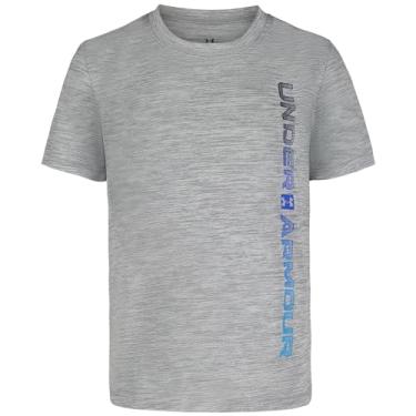 Imagem de Under Armour Camiseta masculina clássica com logotipo, estampa de marca de palavras e designs de beisebol, gola redonda, Aço Vertical, 7