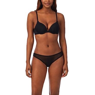 Imagem de OnGossamer Sutiã micro push-up elegante, almofadas de pelúcia, Preto, 56/D