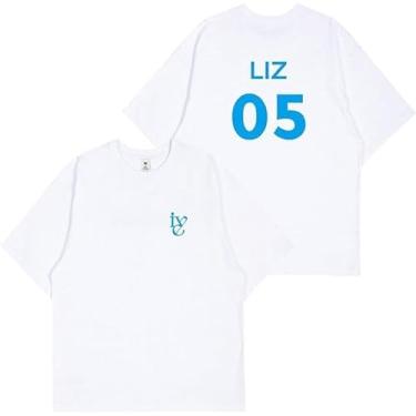 Imagem de Camiseta IVE 1st Anniversary Wonyoung Yujin Gaeul Liz Rei Leeseo Camiseta de algodão K-pop Merch para fãs, Liz branca, P