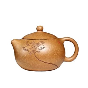 Imagem de Bule de chá artesanal de 140 ml, bule de chá de argila roxa Yixing chinês, bule de bola, filtro de furo, chaleira Zisha, conjunto de chá