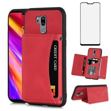 Imagem de Asuwish Capa de telefone para LG G7 ThinQ Capa carteira com protetor de tela de vidro temperado e suporte para cartão de couro PU LGG7 One G 7 Plus LG7 Fit LG7ThinQ 7G Thin Q G7+ G7thinq LGG7thinq Men