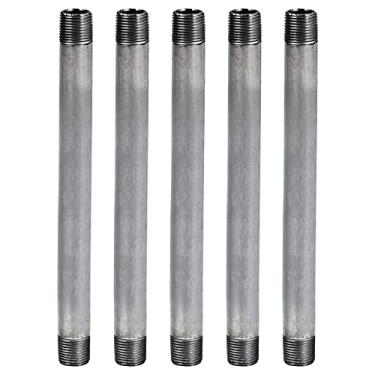 Imagem de Supply Giant Tubo galvanizado de 3,17 cm, tubos de aço maleável de um e um quarto de polegada para montar móveis vintage, 3,17 x 45,72 cm (pacote com 5)