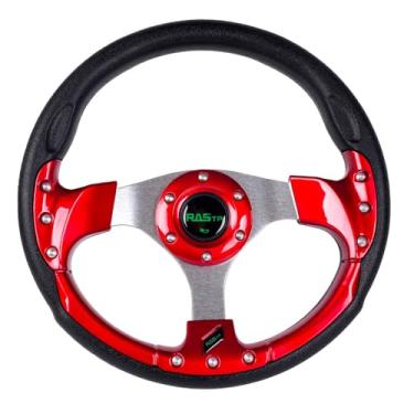 Imagem de RASTP Volante de carrinho de golfe de 320 mm para carros de clube DS e carros de clube precedentes EZGO Yamaha Golf Cars, vermelho