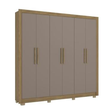 Imagem de Guarda-roupa Casal Kappesberg 6 Portas Marrom/cinza