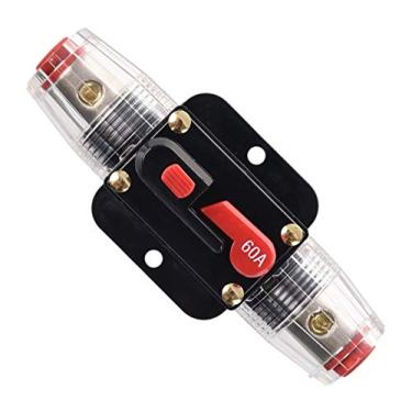Imagem de ANJOSHI Porta-fusíveis 60amp 20A 30A 40A 50A 80A 100A 150A Disjuntor em linha para áudio de carro e Amps Proteção contra sobrecarga Reset Fusível 12V-24V DC Fusíveis de substituição