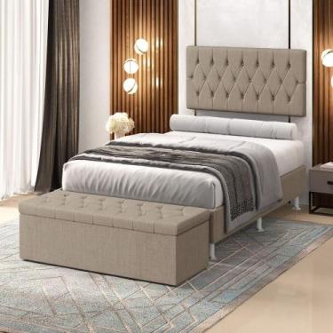 Imagem de Kit Painel Centaurus 200 e Calçadeira Sagitarius Linho Aradecor, Bege,