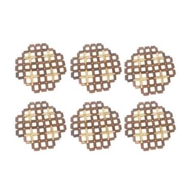 Imagem de Kit 6 Peças De Descanso Apoio De Panela Para Mesa Bambú - Rio Tijucas,