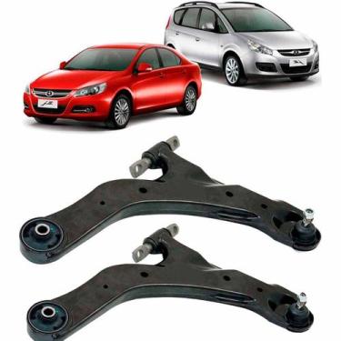 Imagem de Par Bandeja Suspensão Dianteira Jac J5 J6 2011/2018 com Pivô