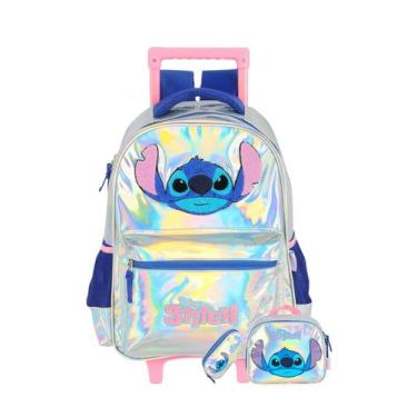 Imagem de Kit Escolar Lilo Stitch Holográfica Mochila+Lancheira+Estojo - Luxcel