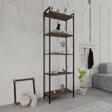Imagem de Estante para Livros Industrial Aço Multiuso 5 Prateleiras 187cmx60cm A