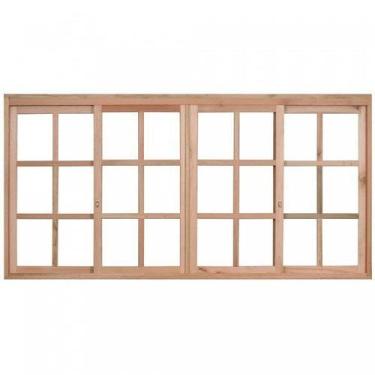 Imagem de Janela de Madeira de Correr 120x220cm com Caixilho 9,4cm Ewk 394 Rondo