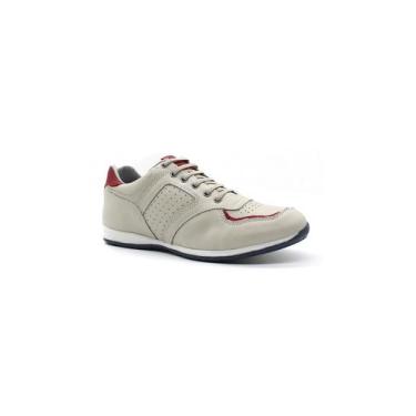 Imagem de Sapatenis Masculino Casual em Couro com Elástico NE-5695 Off-White - C
