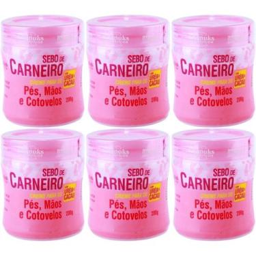 Imagem de 6 Creme Hidratante Pé Mãos Rachadura Sebo De Carneiro 200g - Rhenuks