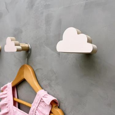 Imagem de 5 Ganchos de parede nuvem infantil decoração bebê 5Nubb15c - Souvenir 