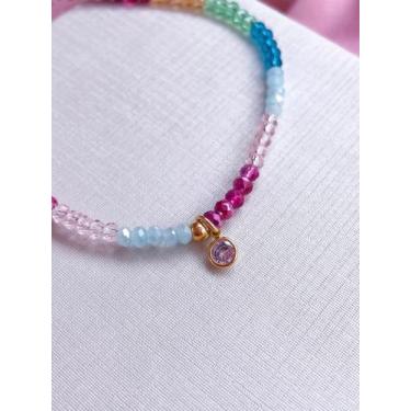 Imagem de Pulseira de Miçangas Coloridas - Cacau Rosa