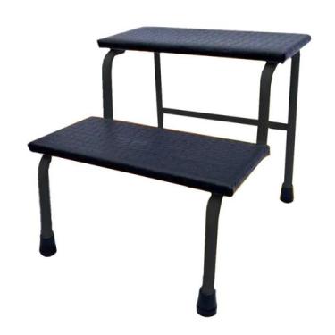 Imagem de Escadinha 180 Kg Metal 2 Degraus Para Maca Estética, Consultório Com A