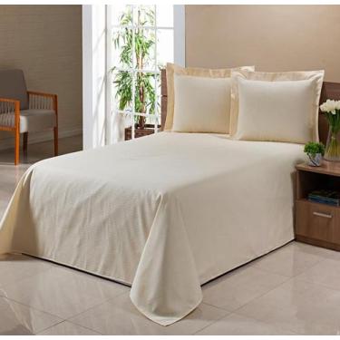 Imagem de Kit Colcha Cobre Leito Piquet Casal King 3Pçs Floral E Liso Várias Cor
