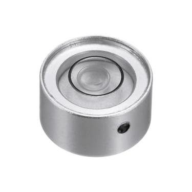 Imagem de HARFINGTON Nível de bolha redonda 13 x 7 mm Mini Circular Bullseye Níveis de Espírito para Nivelar Câmera, Tripé, Telescópio, Oficina, Toca-Discos, Quadro, Prateado, Branco