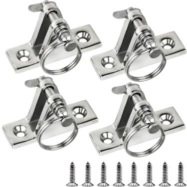 Imagem de YANYUCB Barco Bimini Dobradiça de convés superior encaixe base côncava marinha 316 aço inoxidável Bimini Top Hardware, Bimini Top 90° Dobradiça Bimini Suportes Bimini com pinos de liberação rápida